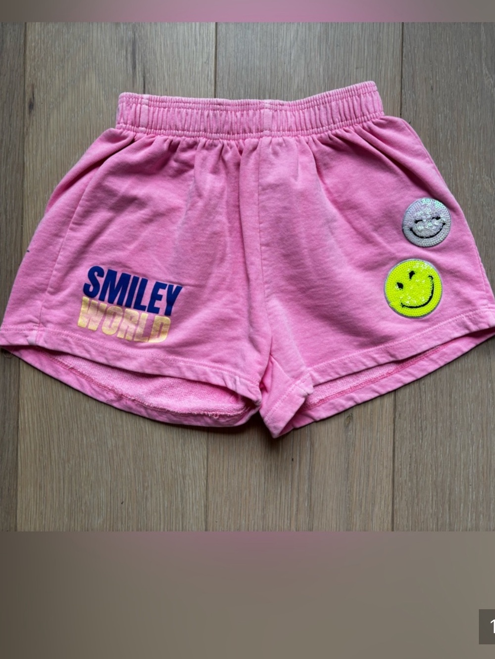 Zara Pink Smiley Patch Shorts